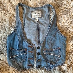 Cropped Jean Vest